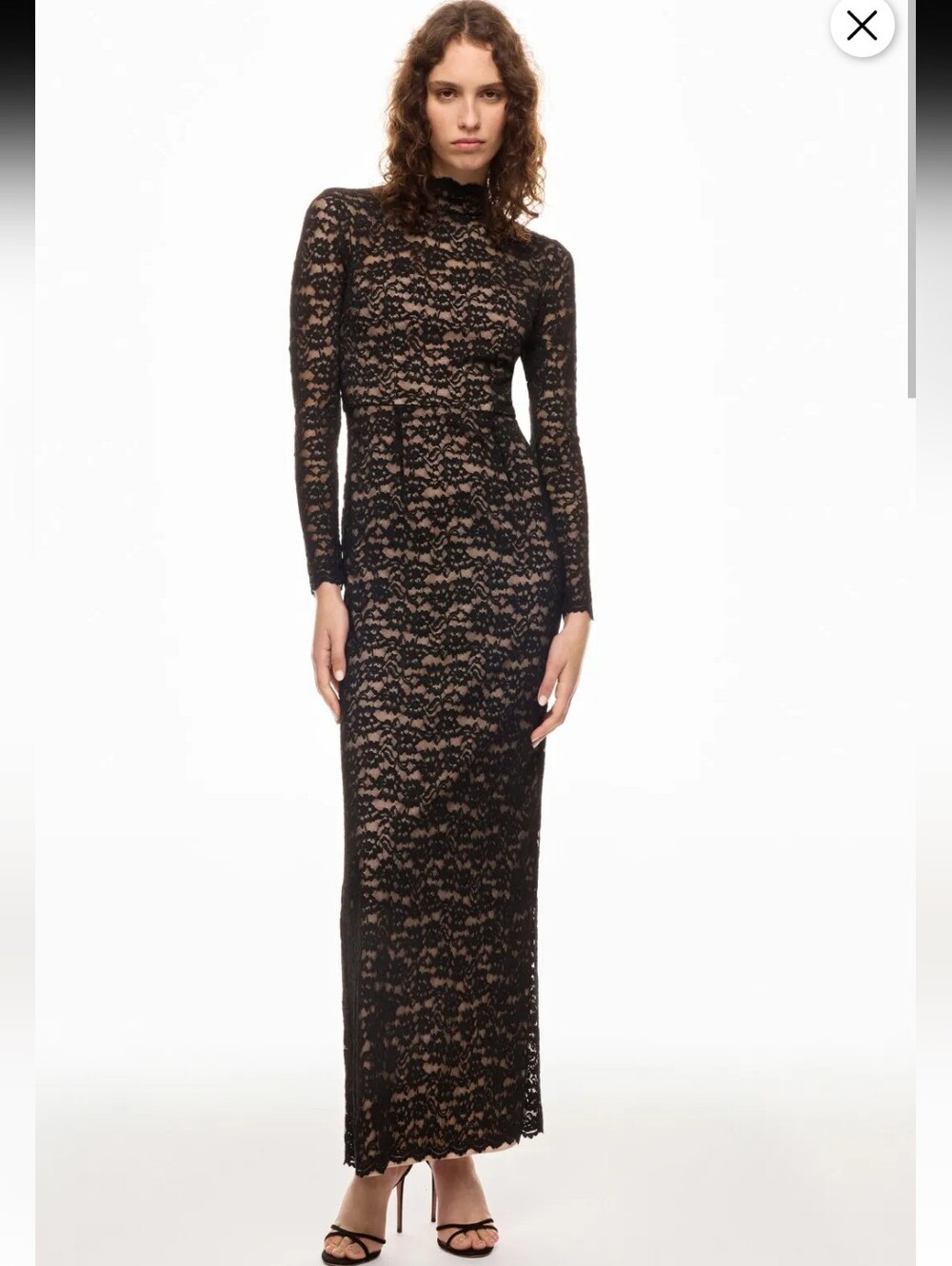 Zac Posen Black Lace Sheath Maxi Gown Size 2